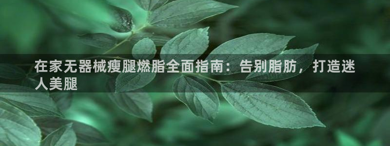 尊龙实业：在家无器械瘦腿燃脂全面指南：告别脂肪，打造