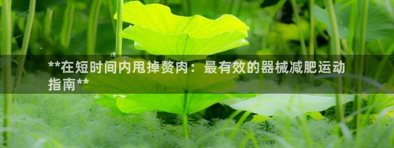 z6尊龙官网：**在短时间内甩掉赘肉：最有效的器械减