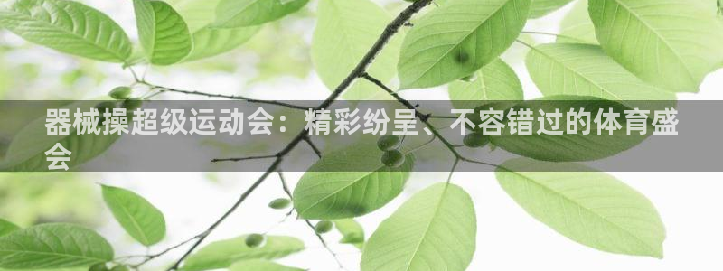 尊龙现金：器械操超级运动会：精彩纷呈、不容错过的体育